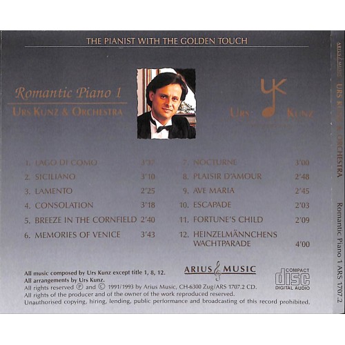 CD Urs Kunz & Orchestra - Romantic Piano 1