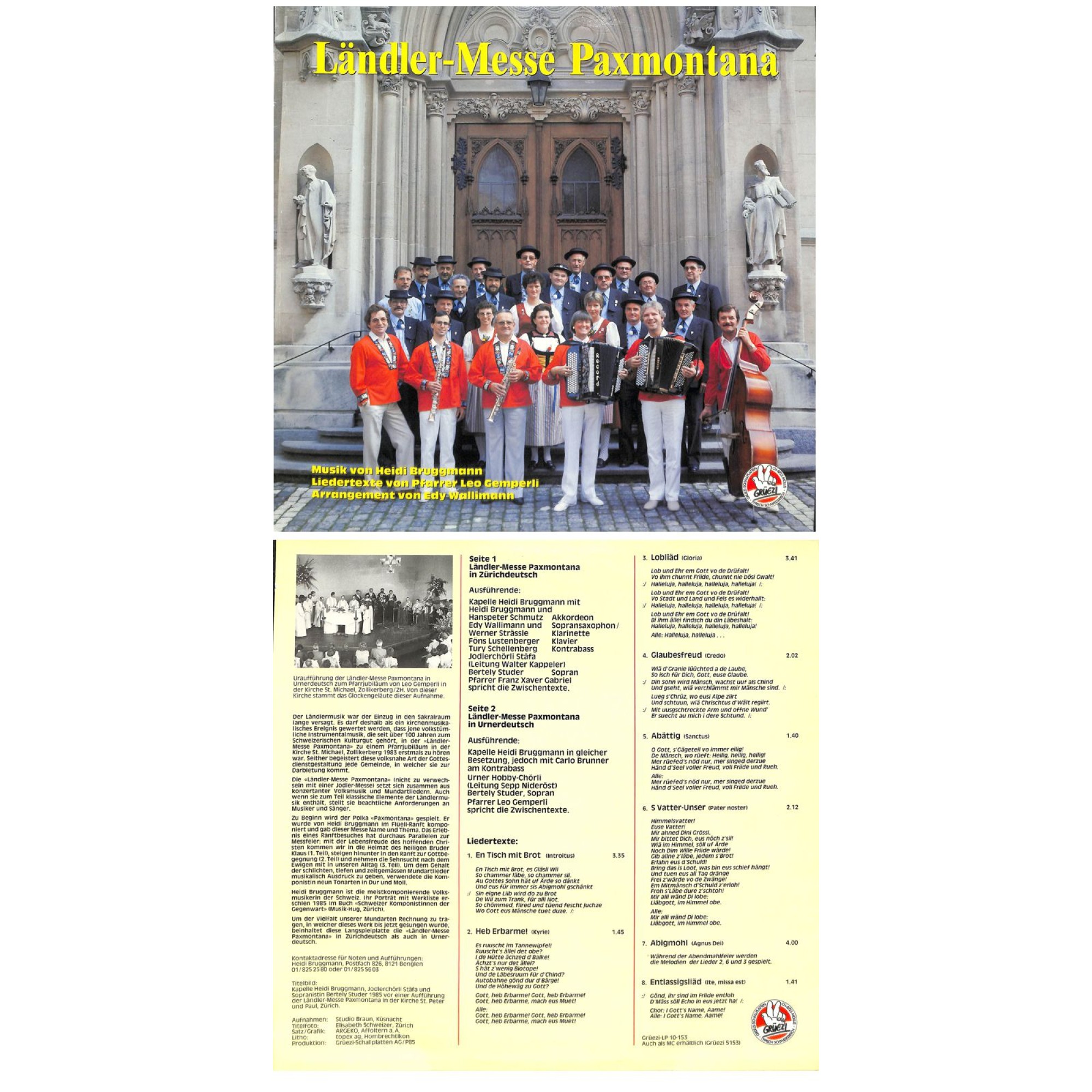 CD-Kopie von Vinyl: Heidi Bruggmann - Ländler-Messe Paxmontana Orig. 1985 CD-Kopie von Vinyl: Heidi Bruggmann - Ländler-Messe Paxmontana Orig. 1985