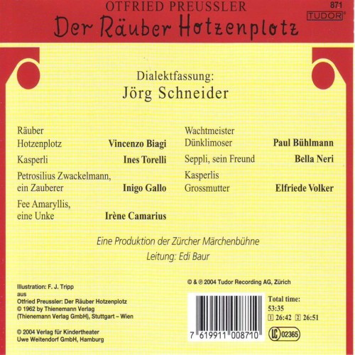 CD Räuber Hotzenplotz 1 - Dialektfassung von Jörg Schneider mit Inigo Gallo, Ines Torrelli uva.