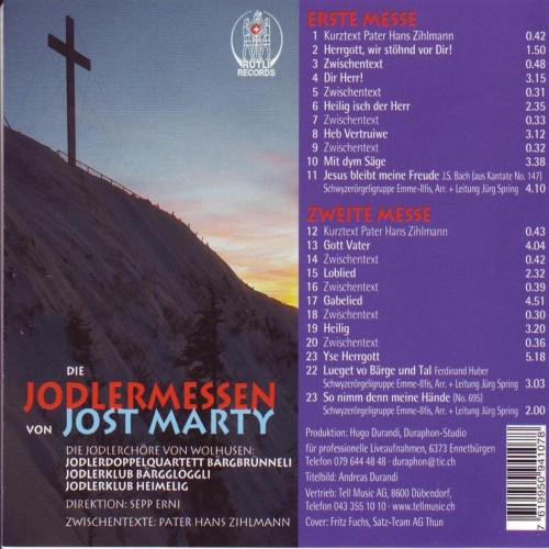CD Die Jodlermessen von Jost Marty - Texte Pater Zihlmann