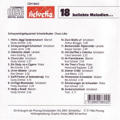 CD churz lätz - Schwyzerörgeliquartett Schmid