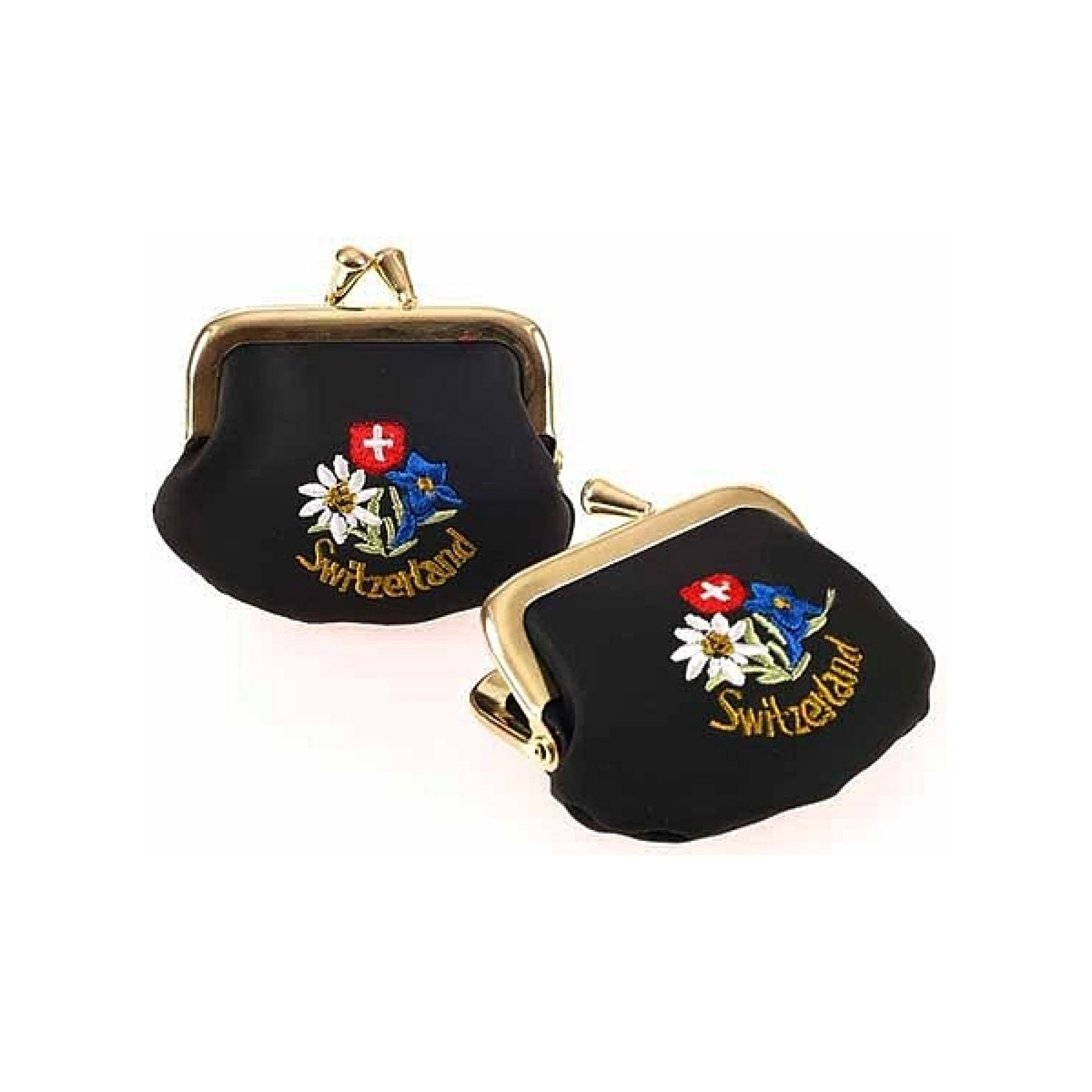 Bügelportemonnaie Edelweiss-Enzian-Schweizerkreuz Bügelportemonnaie Edelweiss-Enzian-Schweizerkreuz