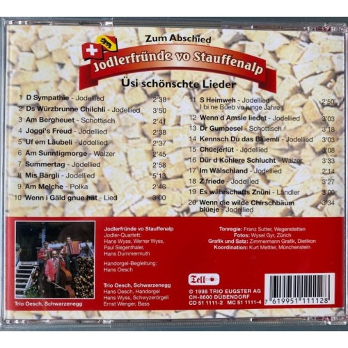 CD Üsi schönschte Lieder- Jodlerfründe Stauffenalp, Zum Abschied