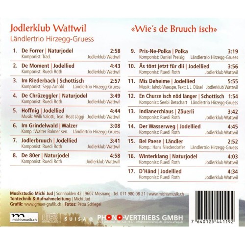CD Wie's de Bruuch isch - Jodlerklub Wattwil