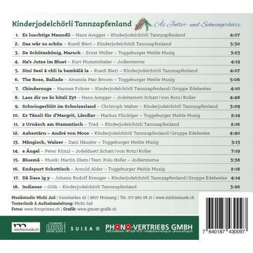CD Kinderjodelchörli Tannzapfenland Äs Jodler- und Schwingerhärz