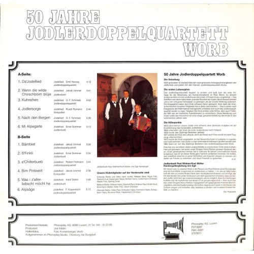 CD 50 Jahre Jodlerdoppelquartett Worb