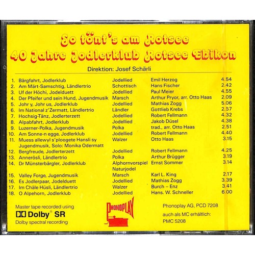 CD So tönt's am Rotsee - 40 Jahre Jodlerklub Rotsee Ebikon