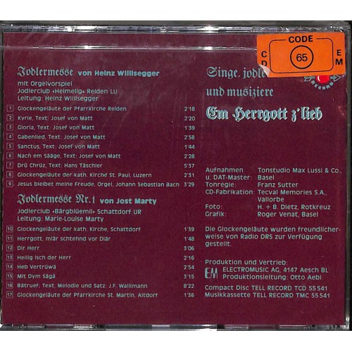 CD Jodlermessen - Em Herrgott z'lieb - Jost Marty