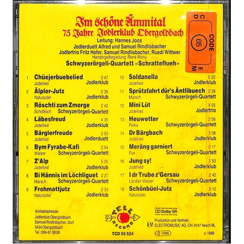 CD Im schöne Ämmital - 75 Jahre Jodlerklub Obergoldbach