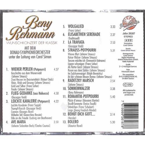 CD Beny Rehmann - Wunschkonzert der Klassik