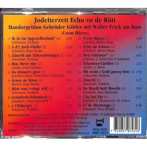 Occ. CD Usem Härze - Jodlerterzett Echo vo de Rüti