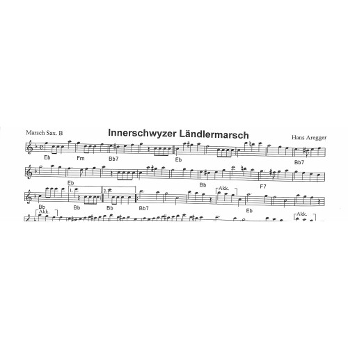 Noten: für Klarinette und Saxophon - 12 beliebte Kompositionen von Hans Aregger, Hans in Form 6 (zweistimmig)