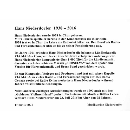 CD Die 24 schönsten Melodien - Hans Niederdorfer (Kapelle Via Mala)