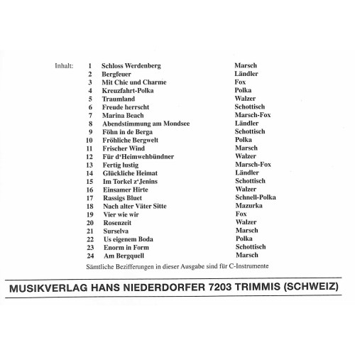 Noten: Die 24 schönsten Melodien von Hans Niederdorfer (zweistimmig)