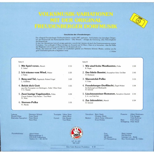 LP Original Freudenberger Dorfmusik - Volksmusik Variationen (1987 - Grüezi)