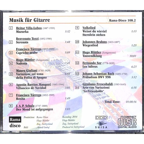 Occ. CD Tausendklang - Hugo Blättler Gitarre uva. Musik für Gitarre