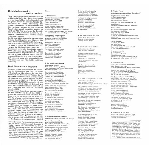 CD-Kopie von Vinyl: Graubünden singt Volkslieder in Walserdeutsch