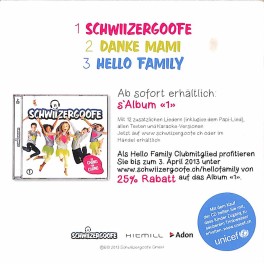 Occ CD Single Schwiizergoofe - Schwiizergoofe, Danke Mami, Hello Family Occ CD Single Schwiizergoofe - Schwiizergoofe, Danke Mami, Hello Family