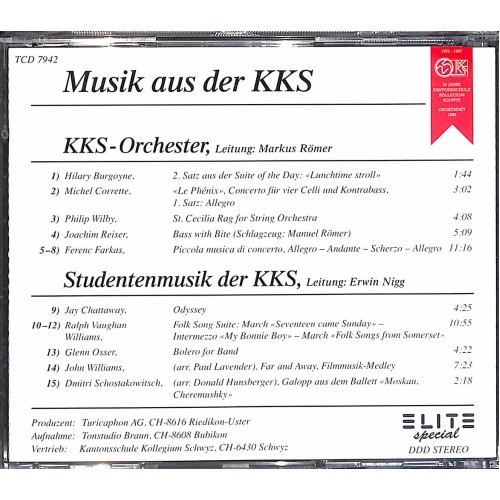 Occ. CD Streichorchester und Studentmusik Kantonsschule Kollegium Schwyz KKS