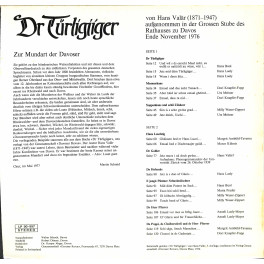 CD-Kopie von Vinyl: Dr Türligiiger - von Hans Valär, Davos 1976