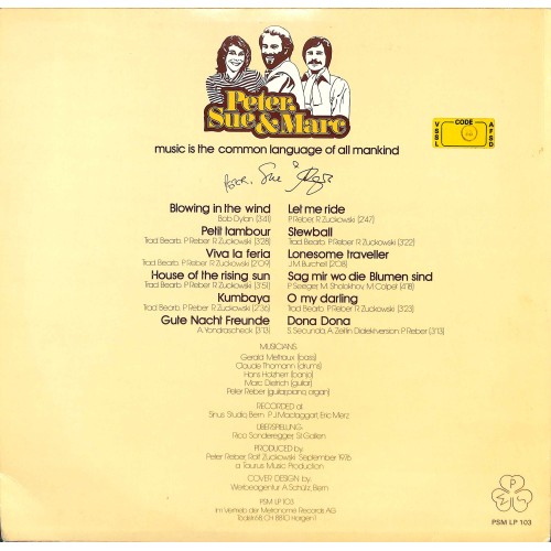 Occ. LP Vinyl: Peter, Sue & Marc - Songs international