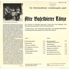 CD-Kopie von Vinyl: Oberbaselbieter-Ländlerkapelle - spielt alte Baselbieter Tänze CD-Kopie von Vinyl: Oberbaselbieter-Ländlerkapelle - spielt alte Baselbieter Tänze