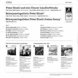 CD-Kopie von Vinyl: Peter Zinsli und sini Churer Ländlerfründa - Gast Josias Jenni