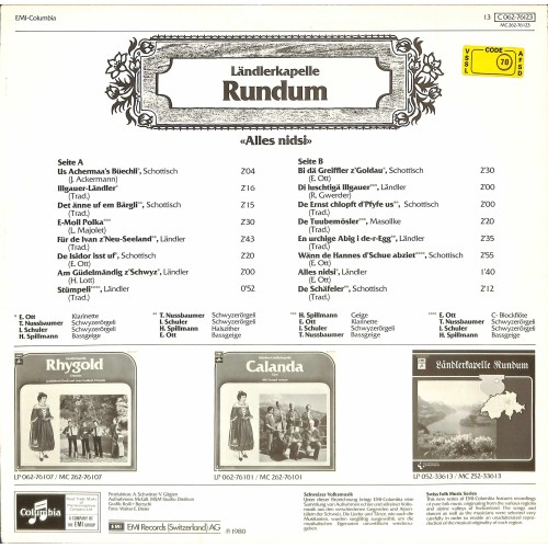CD-Kopie von Vinyl: Ländlerkapelle Rundum - Alles nidsi