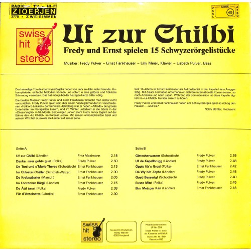 CD-Kopie von Vinyl: Fredy Pulver - Ernst Fankhauser - Uf zur Chilbi