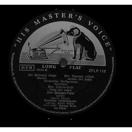 CD-Kopie von Vinyl: Einsiedler Ländlerkapelle mit Therese Wirth-von Känel