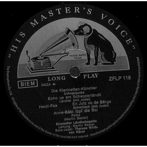 CD-Kopie von Vinyl: Einsiedler Ländlerkapelle mit Therese Wirth-von Känel