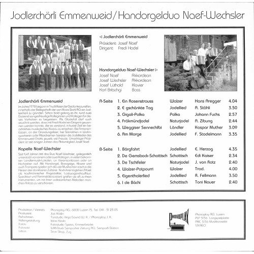 CD-Kopie von Vinyl: Jodlerchörli Emmenweid / HD Naef-Wechsler