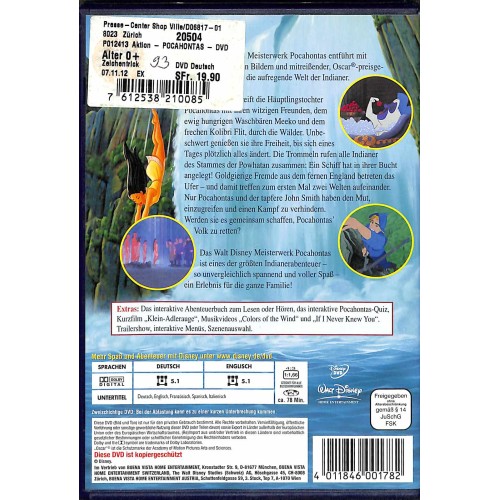 Occ. DVD  Pocahontas - Eine indianische Legende (1995) (Special Collection)
