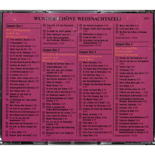 Occ. CD Wunderschöne Weihnachtszeit - Grosse Stars und berühmte Chöre singen - 4CD-Box