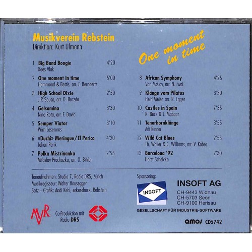 CD Musikverein Rebstein Dir. Kurt Ulmann - One moment in time