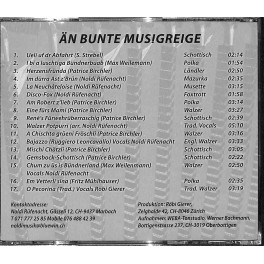 Occ. CD Än bunte Musigreige - Noldi Rüfenacht, Patrice Birchler, Fritz Mühlhauser, Röbi Gierer Occ. CD Än bunte Musigreige - Noldi Rüfenacht, Patrice Birchler, Fritz Mühlhauser, Röbi Gierer