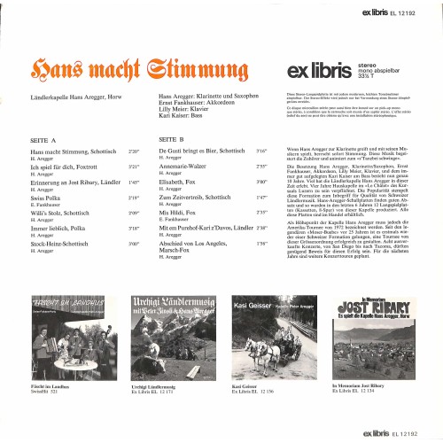 Occ. LP Vinyl: Hans macht Stimmung - LK Hans Aregger Horw
