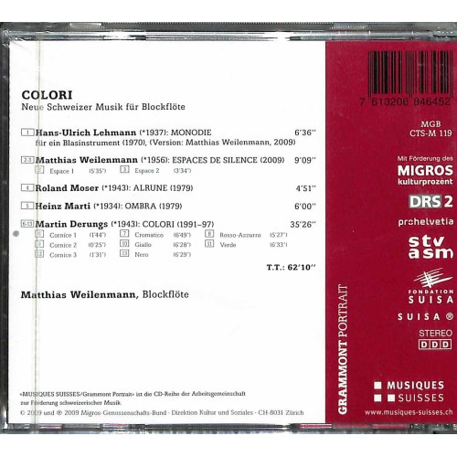 CD Matthias Weilenmann - Colori für Blockföte