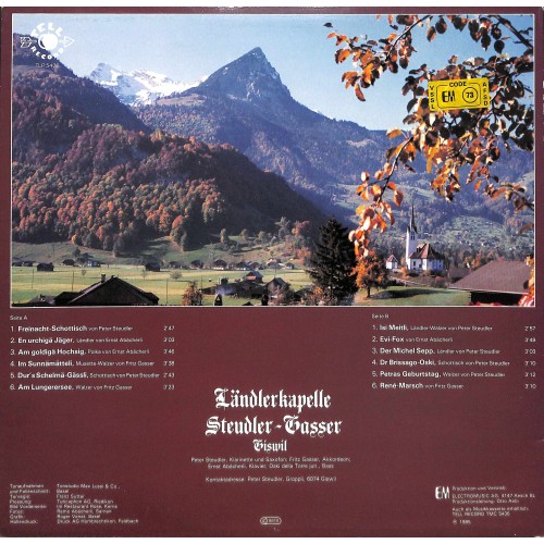 CD-Kopie von Vinyl: LK Steudler-Gasser Giswil - Ä Frynacht - 1985 