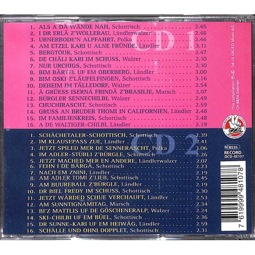 Occ.-CD Unvergesslich, Kapelle Echo vom Kinzig Doppel-CD