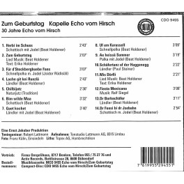 CD Zum Geburtstag - 30 Jahre Echo vom Hirsch