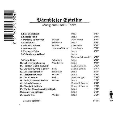 CD Musig zum Lose u Tanze - Bärnbieter Spiellüt