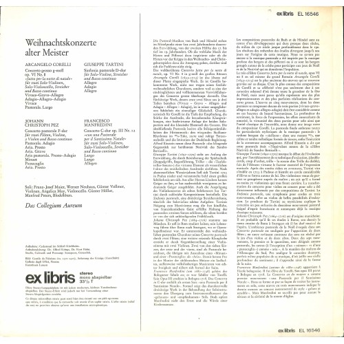 LP/CD Weihnachtskonterte alter Meister - Das Collegium Aureum - EL