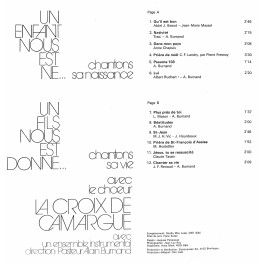 CD-Kopie von Vinyl: Un enfant nous est né - Choeur la croix de Camargue Prod. Otto Aebi