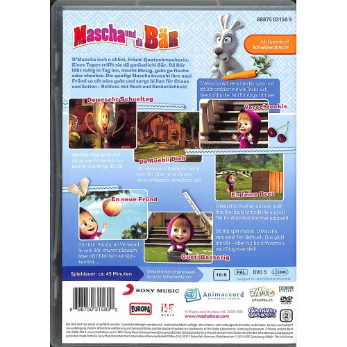 Occ. DVD Mascha und dä Bär - En feine Brei + 5 wiiteri Gschichte