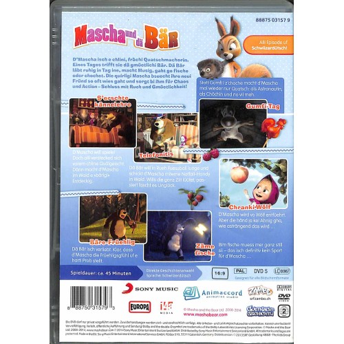 Occ. DVD Mascha und dä Bär - En neue Fründ für d'Mascha + 5 wiiteri Gschichte