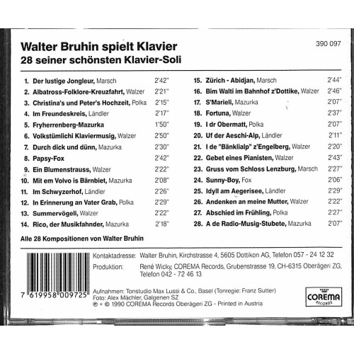 CD Walter Bruhin spielt Klavier
