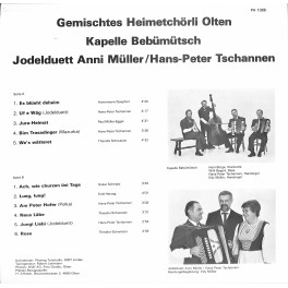 Heimatchörli Olten, Kapelle Bebümütsch, JD Anni Müller-Hans-Peter Tschannen