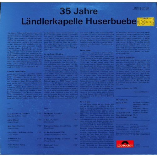 Ländlerkapelle Huserbuebe Trullikon - 35 Jahre