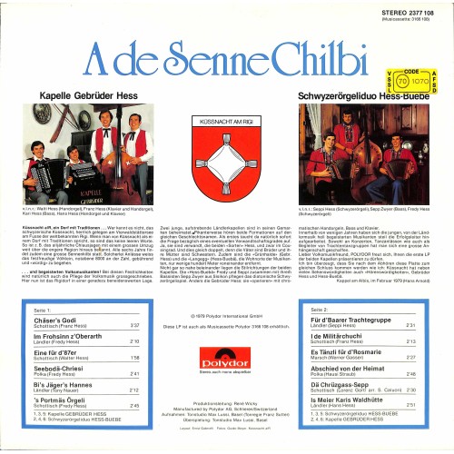 Kapelle Gebr. Hess - SD Hess-Buebe - A de Senne Chilbi - 1979
